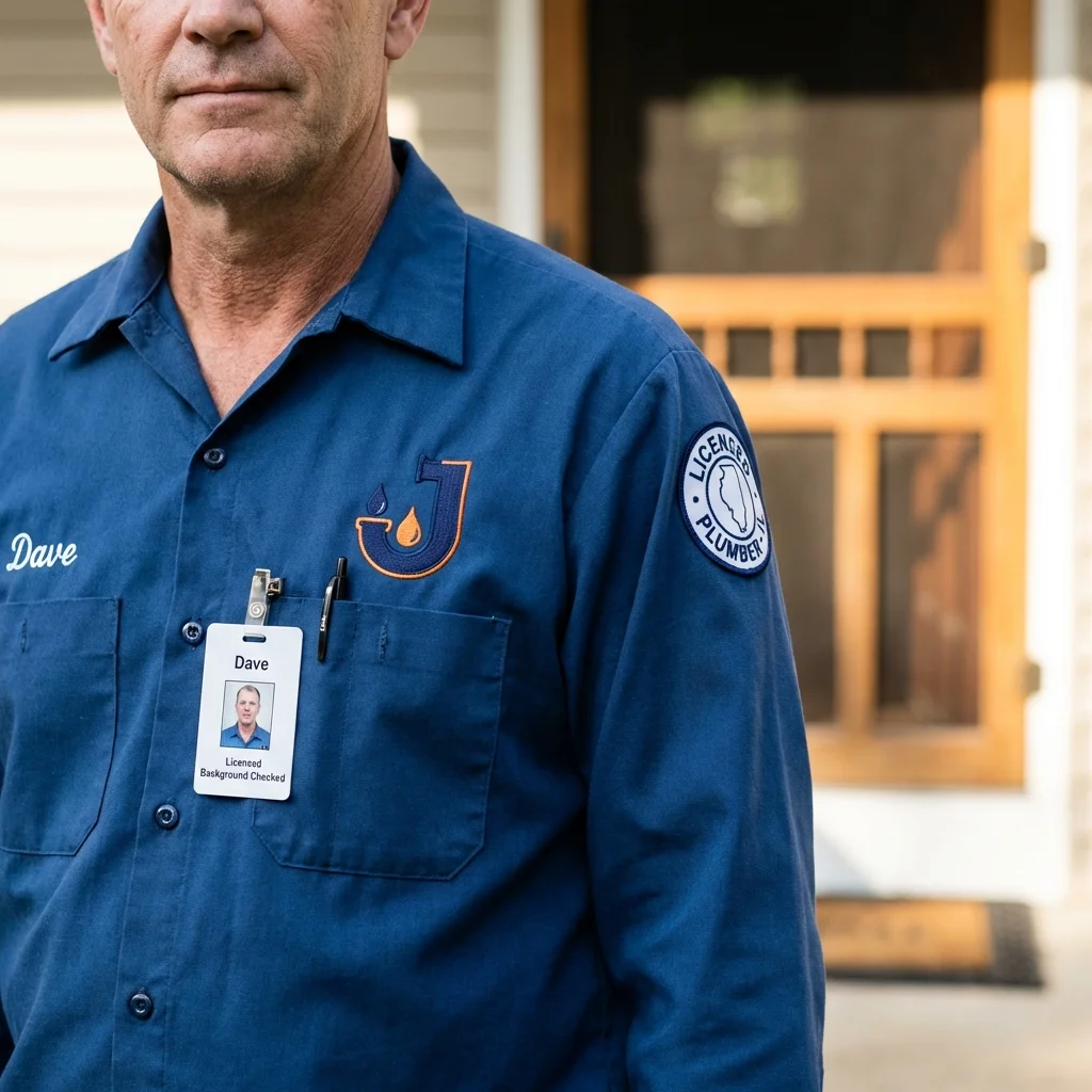 Licensed plumber showing ID badge in Saratoga, WY