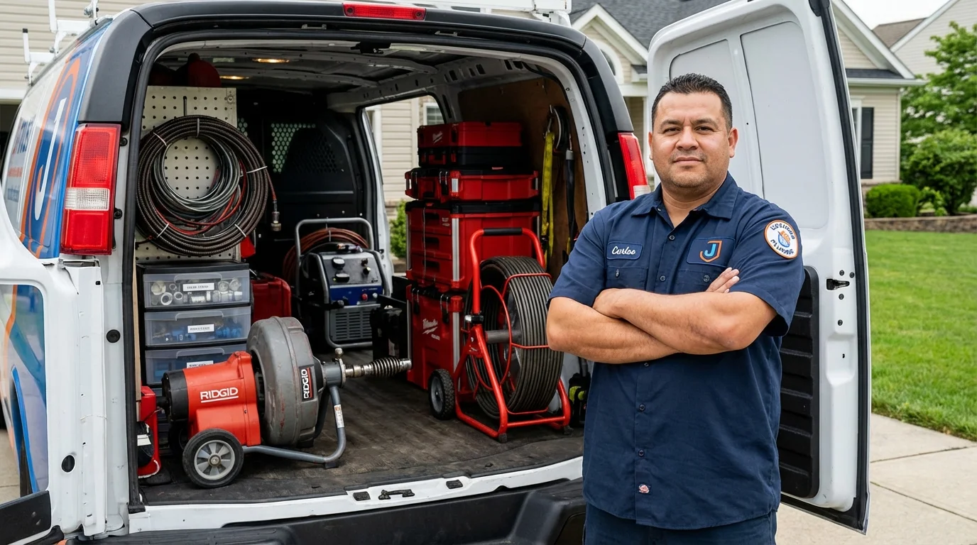 Professional drain cleaning equipment and Johns Plumbing LLC plumber in Saratoga